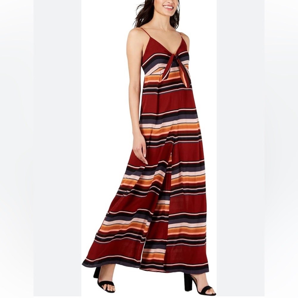 Striped Empire-Waist Jumpsuit